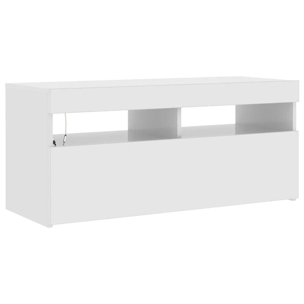 TV-Schrank Weiß Hochglanz mit LED 90cm