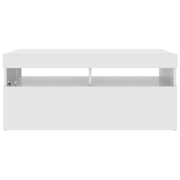 TV-Schrank Weiß Hochglanz mit LED 90cm
