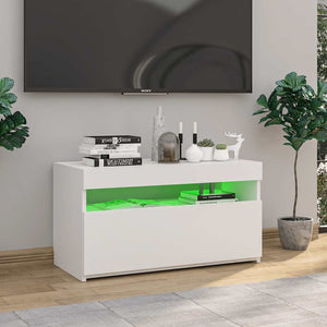 TV-Schrank Weiß mit LED 75x35x40 cm