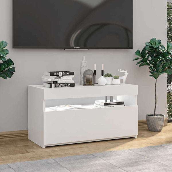 TV-Schrank Weiß mit LED 75x35x40 cm