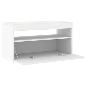 TV-Schrank Weiß mit LED 75x35x40 cm