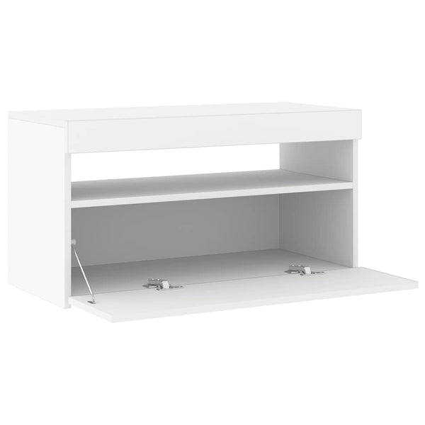 TV-Schrank Weiß mit LED 75x35x40 cm