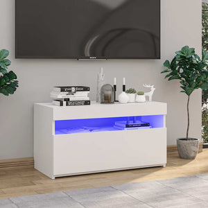 TV-Schrank Weiß mit LED 75x35x40 cm