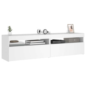 TV-Schränke mit LED-Leuchten, 2er Set, Weiß