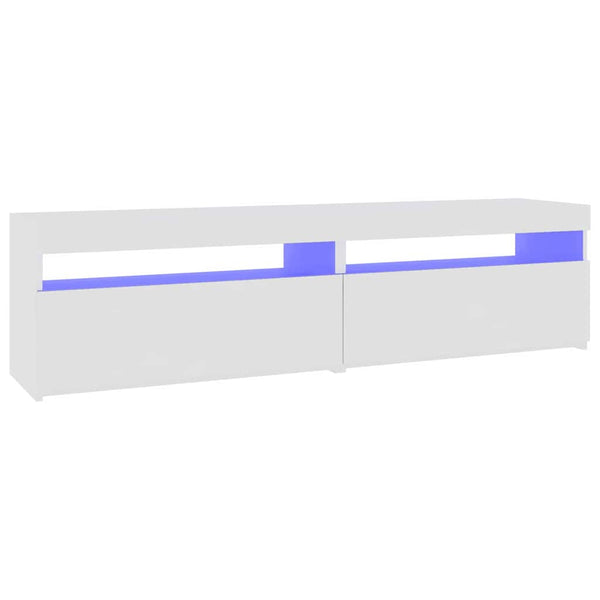 TV-Schränke mit LED-Leuchten, 2er Set, Weiß