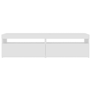 TV-Schränke mit LED-Leuchten, 2er Set, Weiß