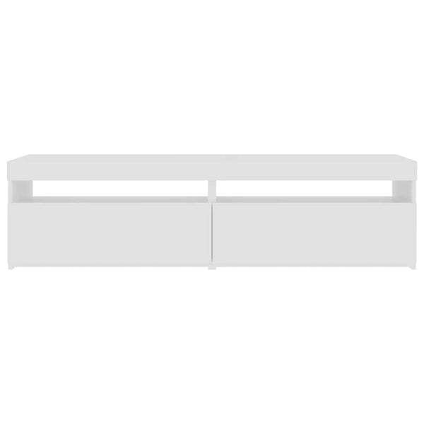 TV-Schränke mit LED-Leuchten, 2er Set, Weiß