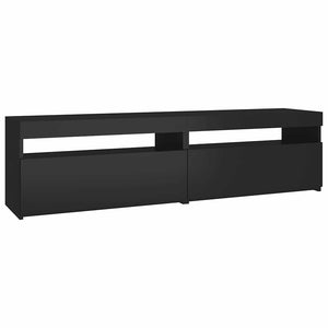 TV-Schränke mit LED Schwarz 75x35x40 cm, 2er-Set