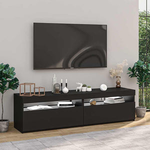 TV-Schränke mit LED Schwarz 75x35x40 cm, 2er-Set
