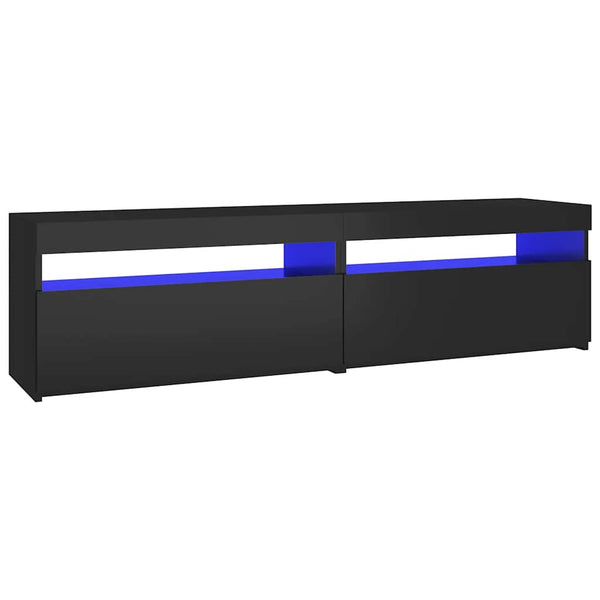 TV-Schränke mit LED Schwarz 75x35x40 cm, 2er-Set