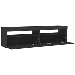 TV-Schränke mit LED Schwarz 75x35x40 cm, 2er-Set