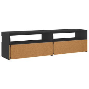 TV-Schränke mit LED Schwarz 75x35x40 cm, 2er-Set