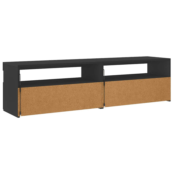 TV-Schränke mit LED Schwarz 75x35x40 cm, 2er-Set