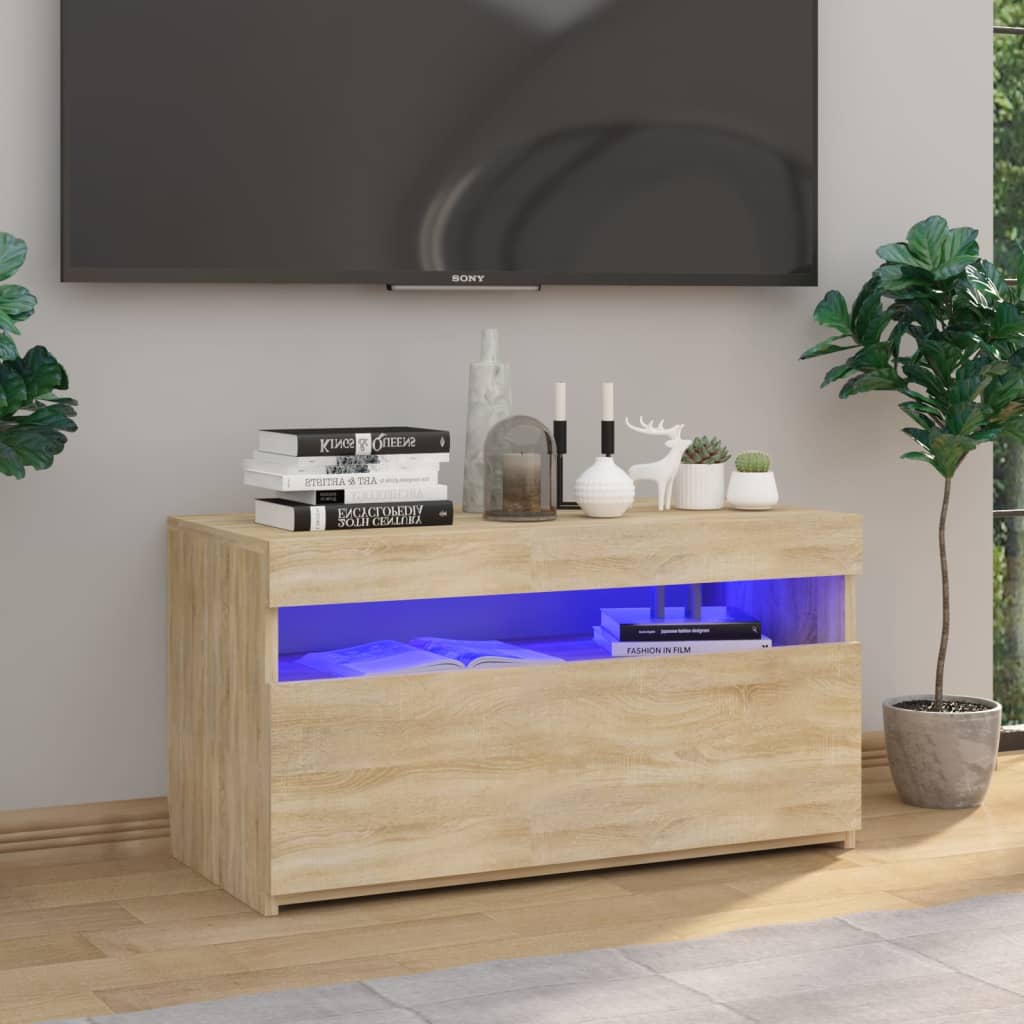 TV-Schrank Sonoma Eiche mit LED 75cm
