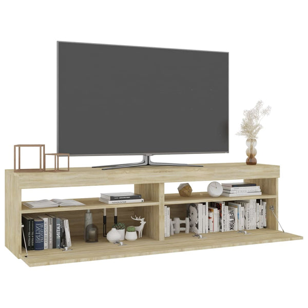 TV-Schränke mit LED Sonoma Eiche 75x35x40 cm, 2er-Set