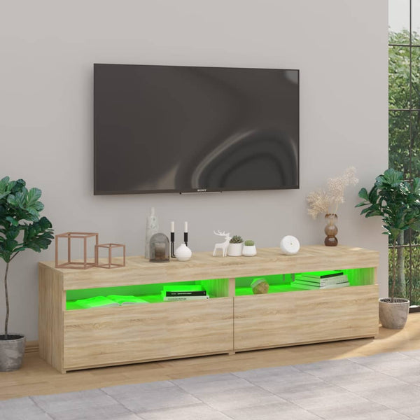 TV-Schränke mit LED Sonoma Eiche 75x35x40 cm, 2er-Set