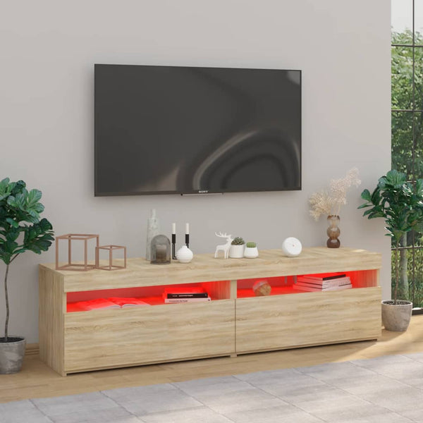 TV-Schränke mit LED Sonoma Eiche 75x35x40 cm, 2er-Set
