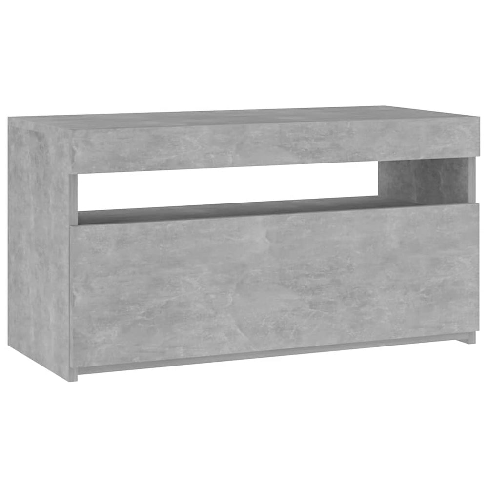 Meuble TV vidaXL avec lumières LED gris béton 75x35x40 cm