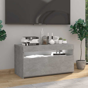 Meuble TV vidaXL avec lumières LED gris béton 75x35x40 cm