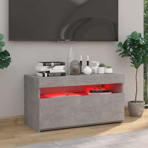 Meuble TV vidaXL avec lumières LED gris béton 75x35x40 cm
