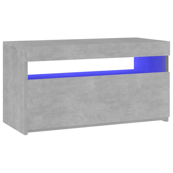 Meuble TV vidaXL avec lumières LED gris béton 75x35x40 cm