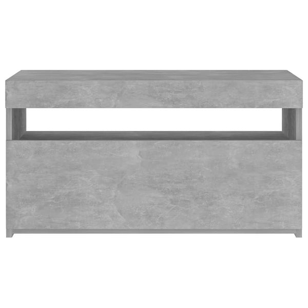 Meuble TV vidaXL avec lumières LED gris béton 75x35x40 cm