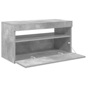 Meuble TV vidaXL avec lumières LED gris béton 75x35x40 cm