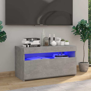 Meuble TV vidaXL avec lumières LED gris béton 75x35x40 cm