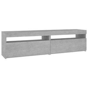 TV-Schränke mit LED Betongrau 75x35x40cm, 2er Set