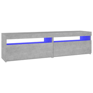 TV-Schränke mit LED Betongrau 75x35x40cm, 2er Set