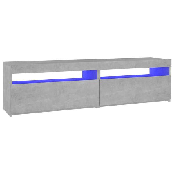 TV-Schränke mit LED Betongrau 75x35x40cm, 2er Set