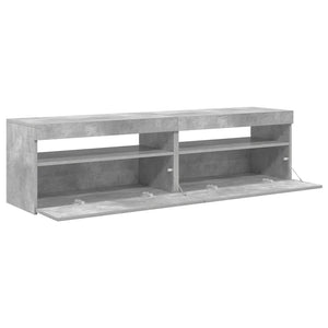 TV-Schränke mit LED Betongrau 75x35x40cm, 2er Set