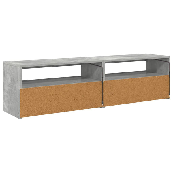 TV-Schränke mit LED Betongrau 75x35x40cm, 2er Set
