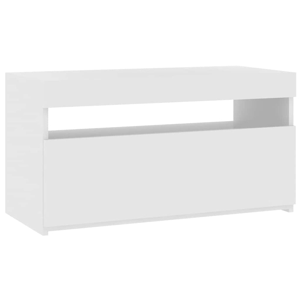 Meuble TV vidaXL avec lumières LED Blanc brillant 75x35x40 cm