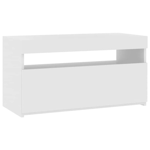 TV-Schrank Weiß Hochglanz mit LED 75cm