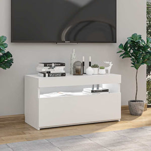 TV-Schrank Weiß Hochglanz mit LED 75cm
