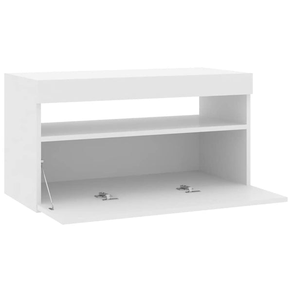TV-Schrank Weiß Hochglanz mit LED 75cm