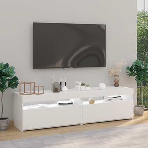 TV-Schränke mit LED-Leuchten, Hochglanz Weiß