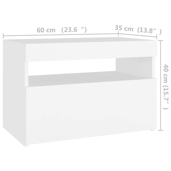 TV-Schrank Weiß mit LED 60x35x40 cm