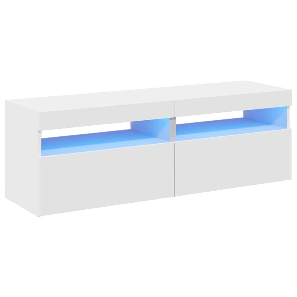 TV-Schränke mit LED, 2er Set, Weiß