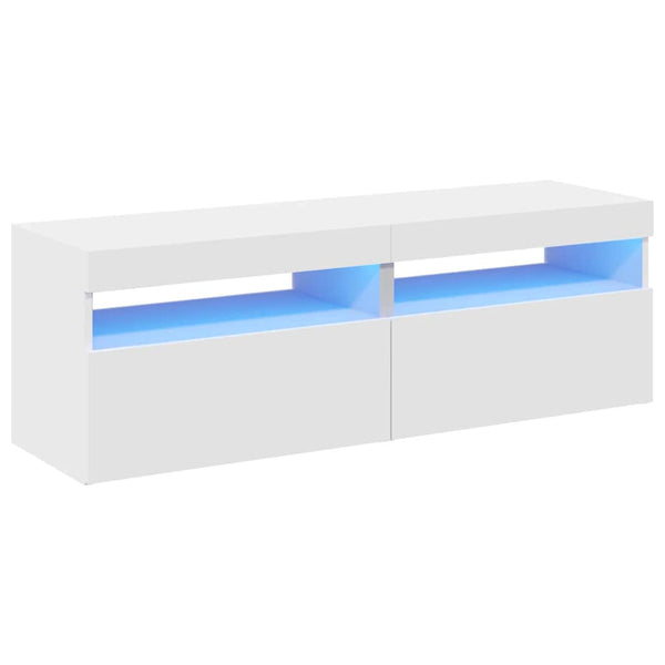 TV-Schränke mit LED, 2er Set, Weiß