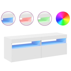 TV-Schränke mit LED, 2er Set, Weiß