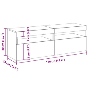 TV-Schränke mit LED, 2er Set, Weiß
