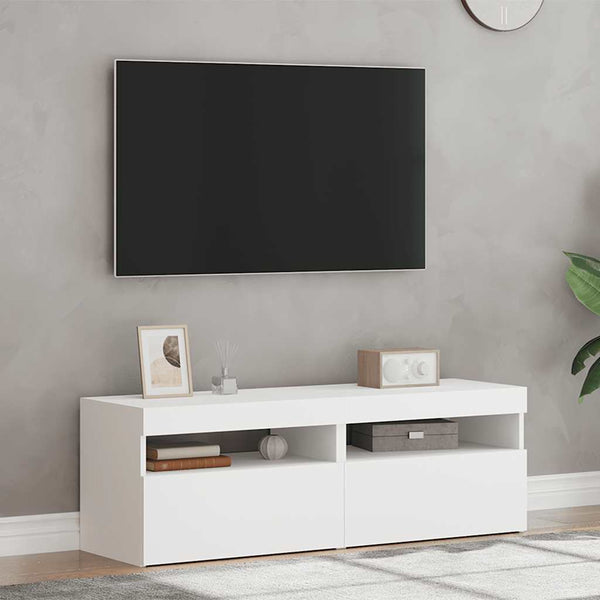 TV-Schränke mit LED, 2er Set, Weiß