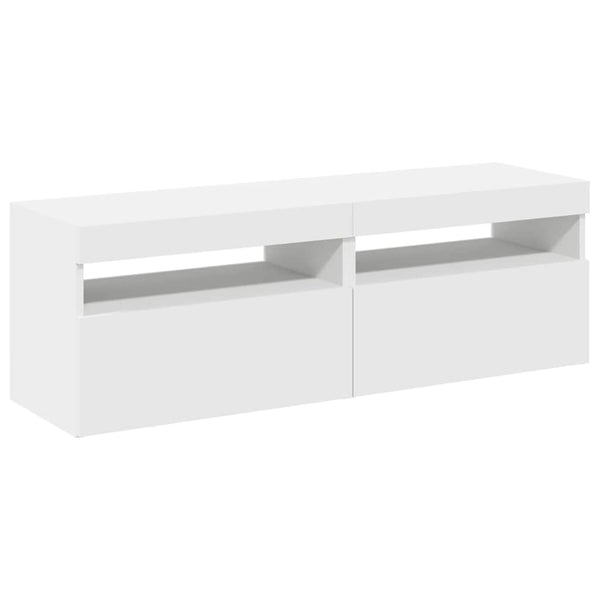 TV-Schränke mit LED, 2er Set, Weiß