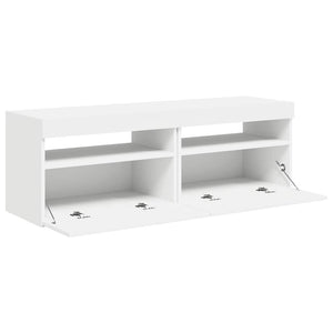 TV-Schränke mit LED, 2er Set, Weiß