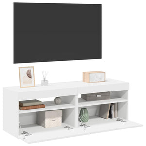 TV-Schränke mit LED, 2er Set, Weiß