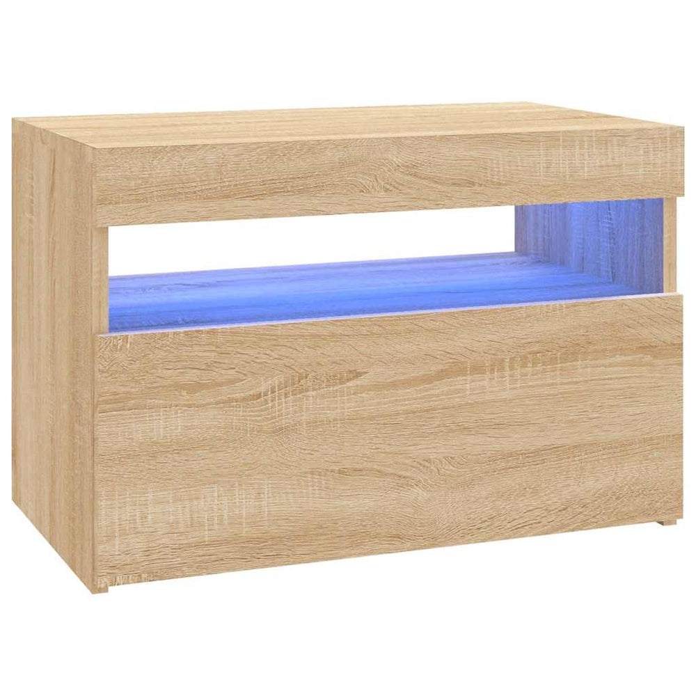 Meuble TV vidaXL avec lumières LED chêne Sonoma 60x35x40 cm