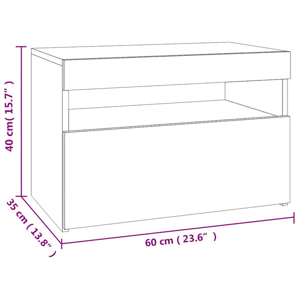 TV-Schrank Sonoma-Eiche mit LED 60cm