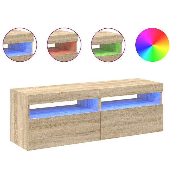 TV-Schränke mit LED Sonoma Eiche 60x35x40 cm, 2er-Set
